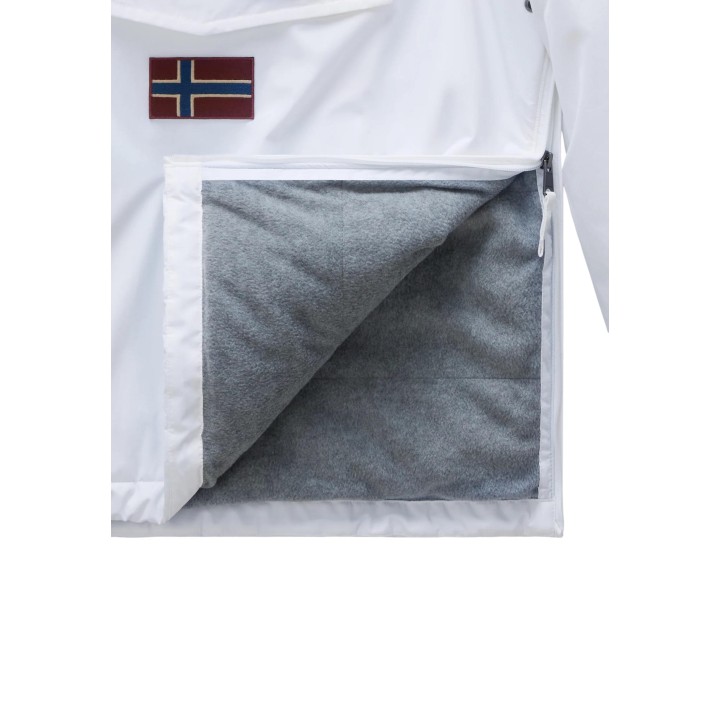 Napapijri Rainforest Winter 3 chaqueta blanca de hombre detalle del interior gris