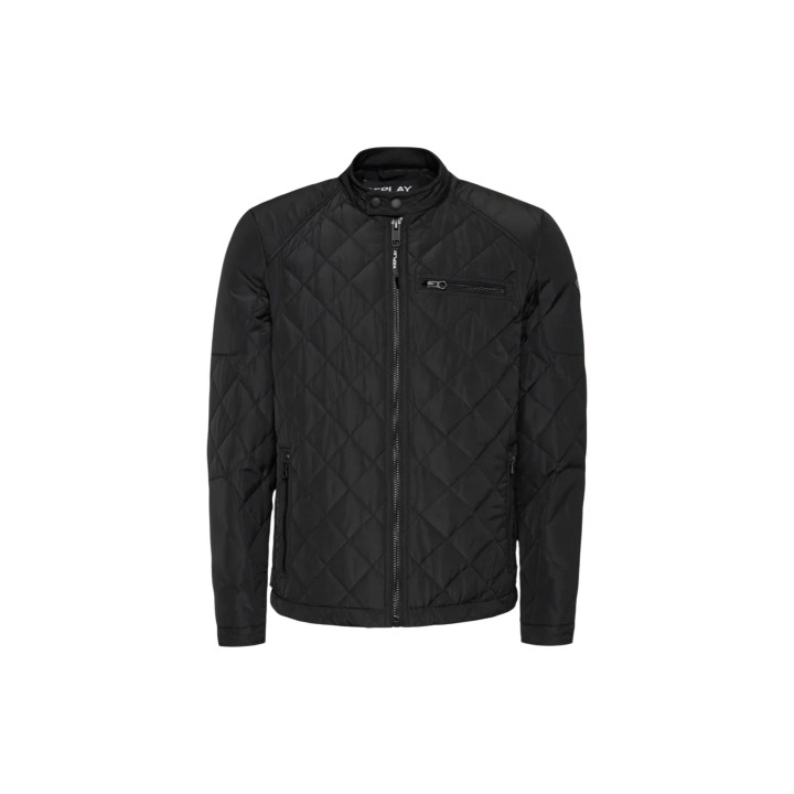 Replay chaqueta de hombre negra Poly Oxford M8000.000.84442 vista frontal