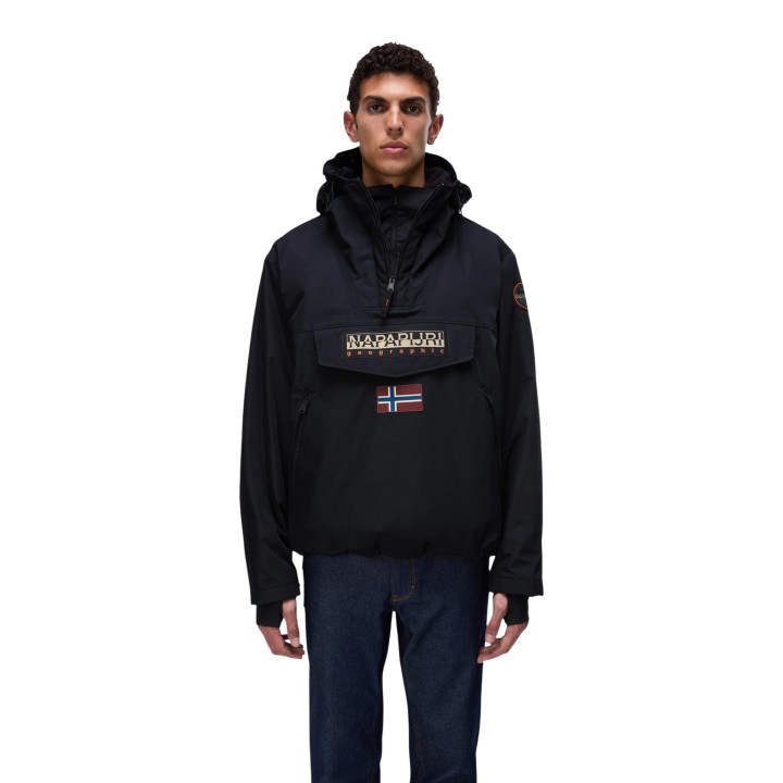 Napapijri Rainforest Next NP0A4IB9 chaqueta negra para hombre vista frontal