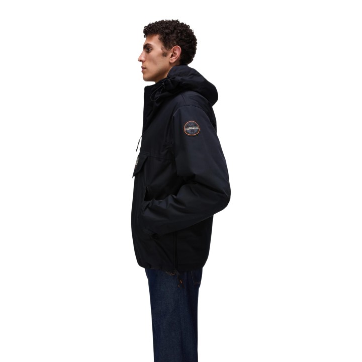 Napapijri Rainforest Next NP0A4IB9 chaqueta negra para hombre vista lateral