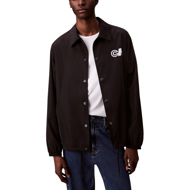 Chaqueta de nylon negra para hombre Calvin Klein Jeans vista frontal