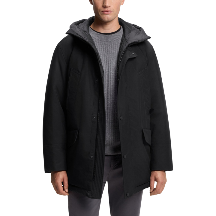 Chaqueta Boss Osiass1 negra de hombre vista frontal