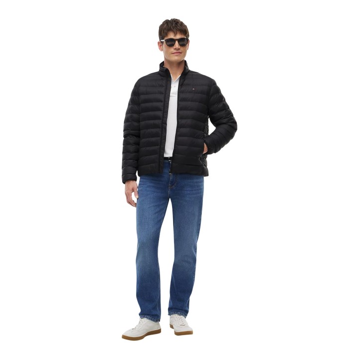 Chaqueta acolchada negra de hombre Tommy Hilfiger Jeans vista frontal completa