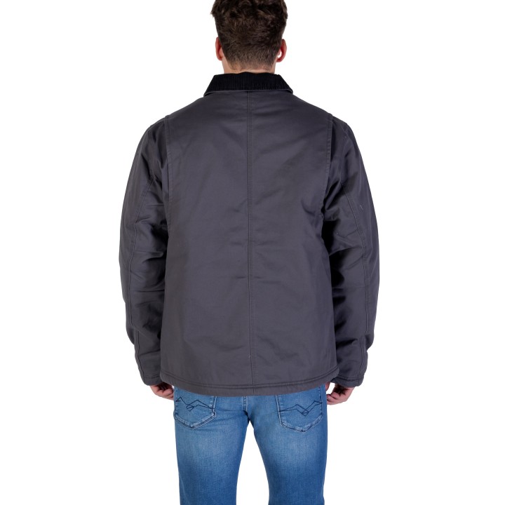 Tommy Hilfiger Jeans chaqueta de hombre gris oscuro de sarga vista posterior