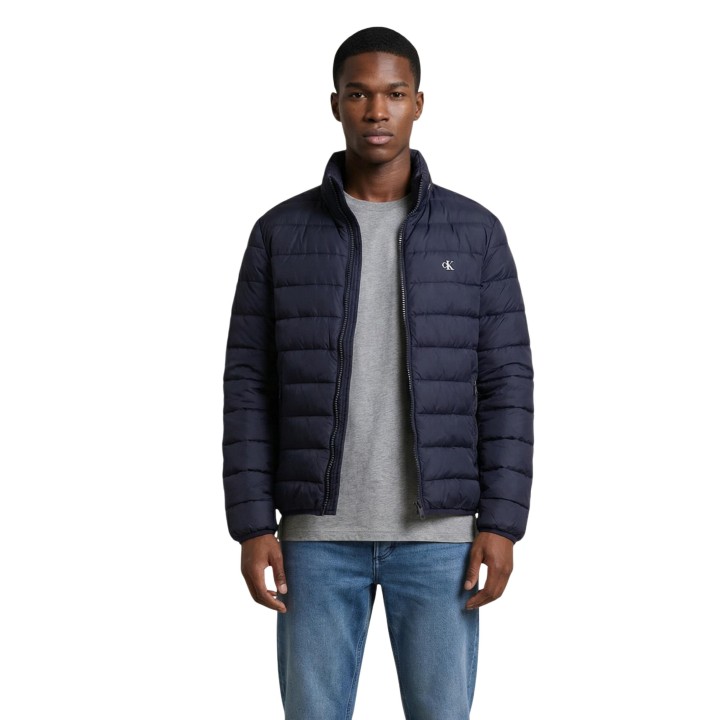 Calvin Klein Jeans chaqueta acolchada de nylon azul para hombre vista frontal