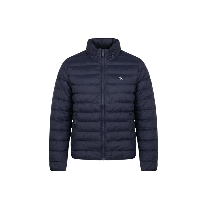 Calvin Klein Jeans chaqueta acolchada de nylon azul para hombre detalle frontal