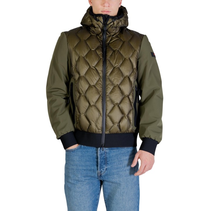 Peuterey chaqueta acolchada de hombre verde vista frontal con capucha