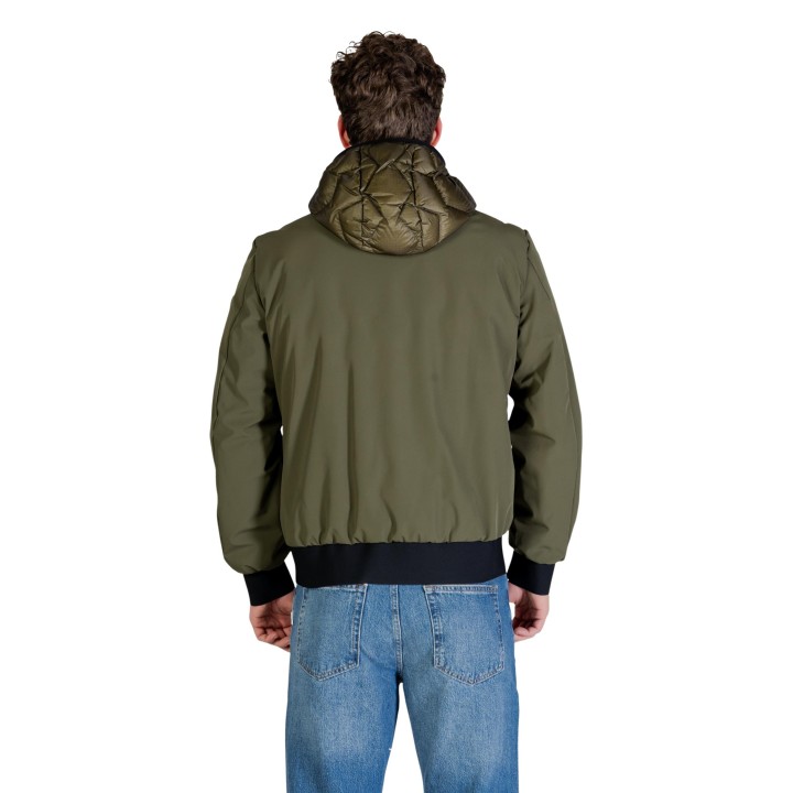 Peuterey chaqueta acolchada de hombre verde vista posterior