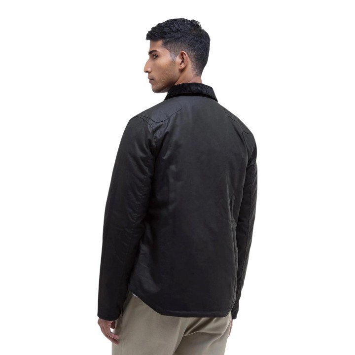Barbour chaqueta de hombre Reelin MWX1106 azul oscuro encerada vista posterior