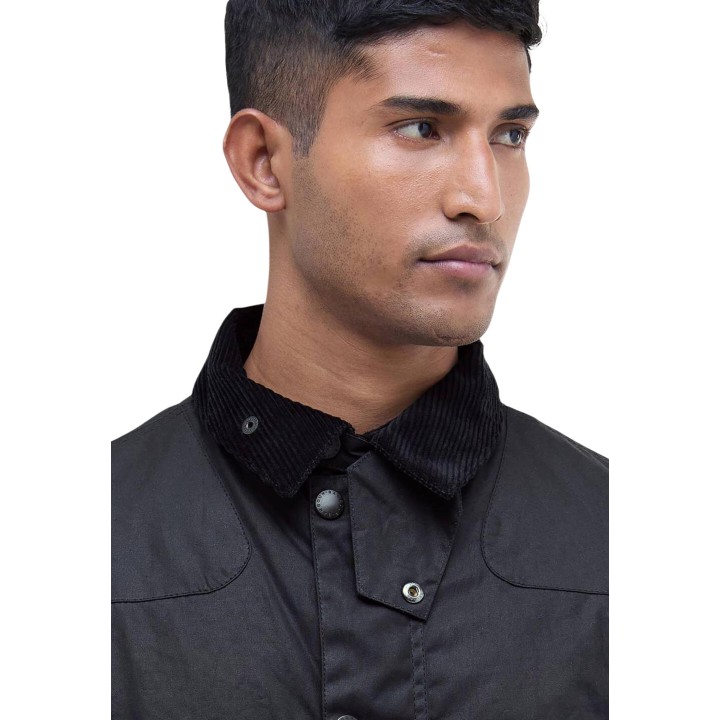 Barbour - chaqueta Reelin Wax de algodón en azul oscuro de hombre