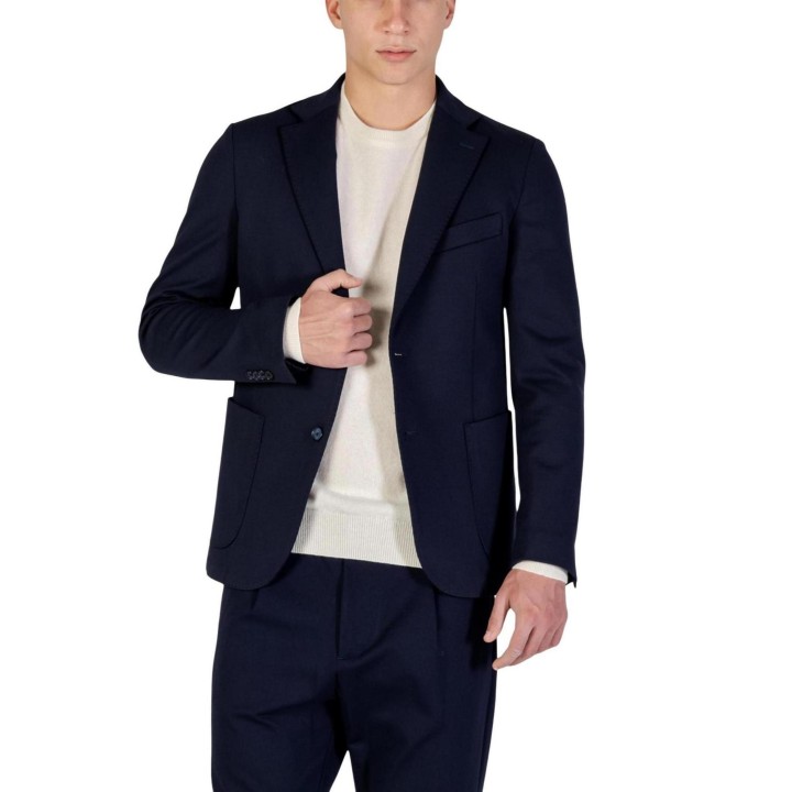 Blazer YOS BLS013 azul para hombre en vista frontal