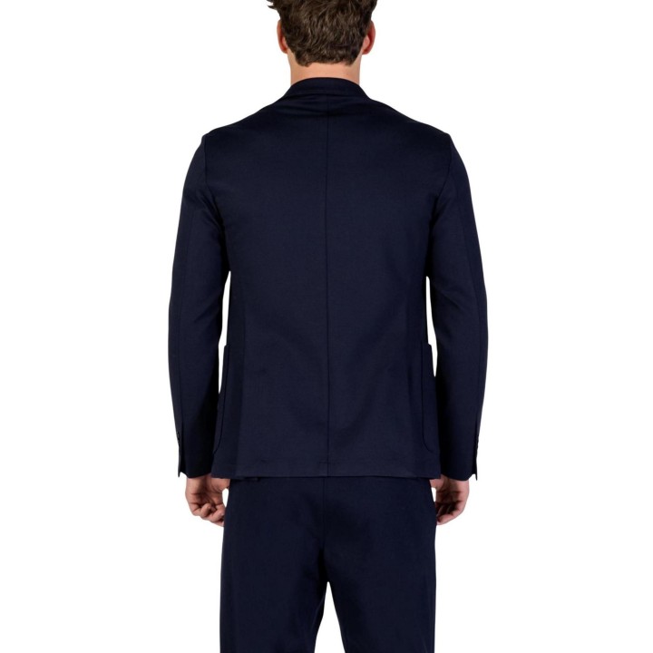 Blazer YOS BLS013 azul para hombre en vista posterior