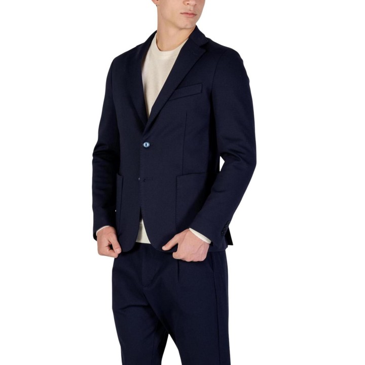 Blazer YOS BLS013 azul para hombre en vista de tres cuartos