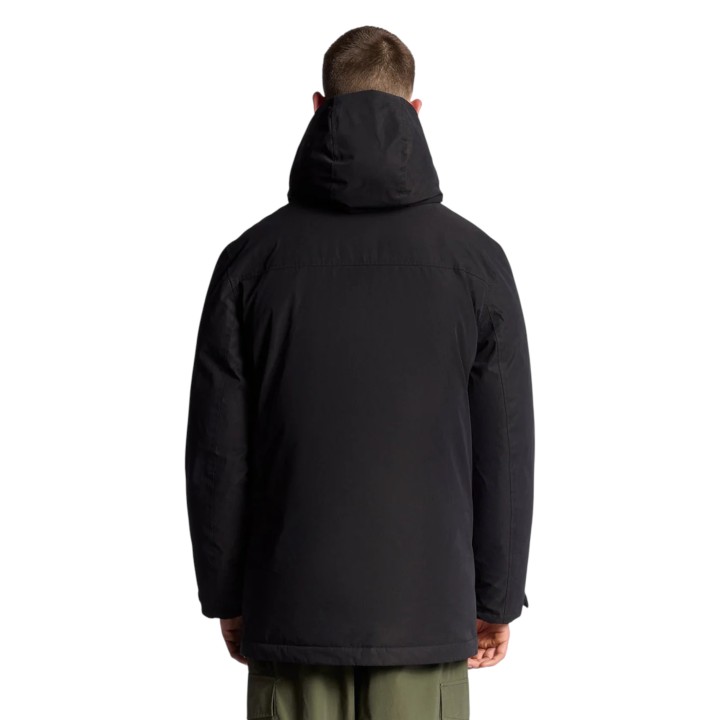 Lyle & Scott parka de hombre negra con membrana JK2320V vista posterior
