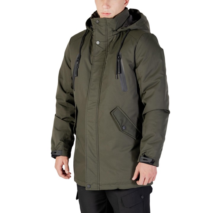 Hydra Clothing chaqueta de hombre verde oscuro vista de tres cuartos