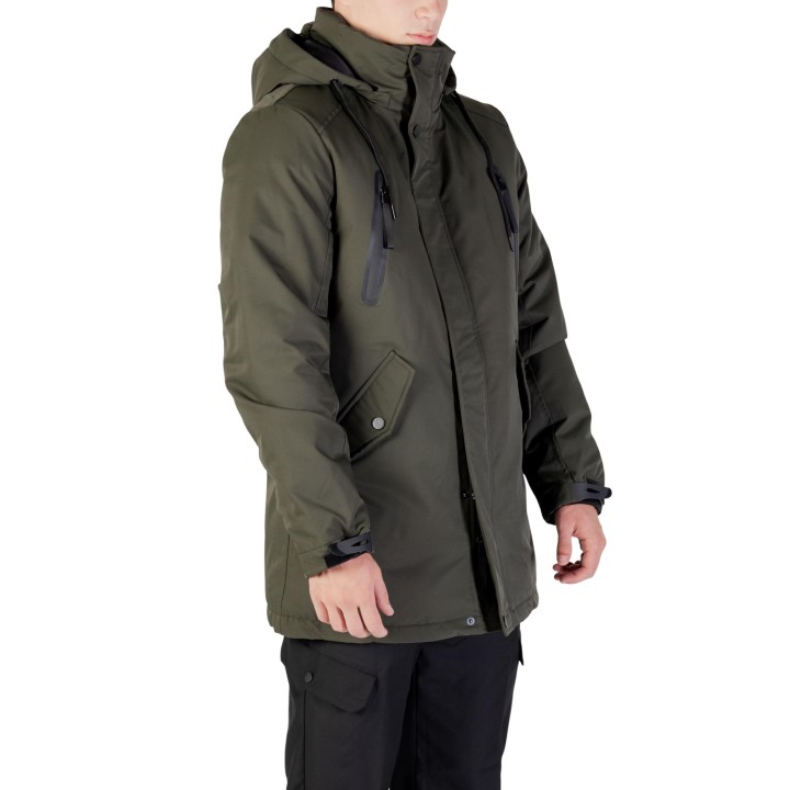 Hydra Clothing chaqueta de hombre verde oscuro vista lateral de tres cuartos