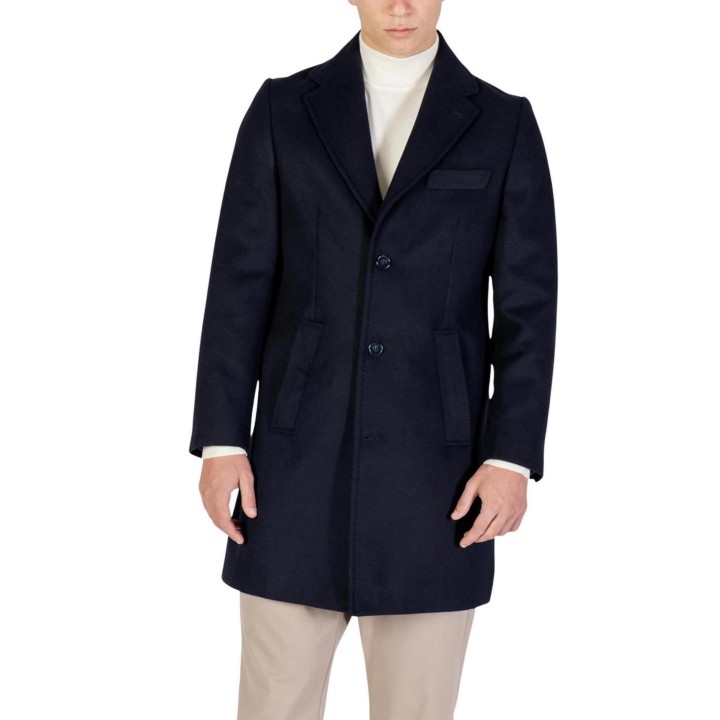 Abrigo de hombre YOS BARONE azul oscuro vista frontal