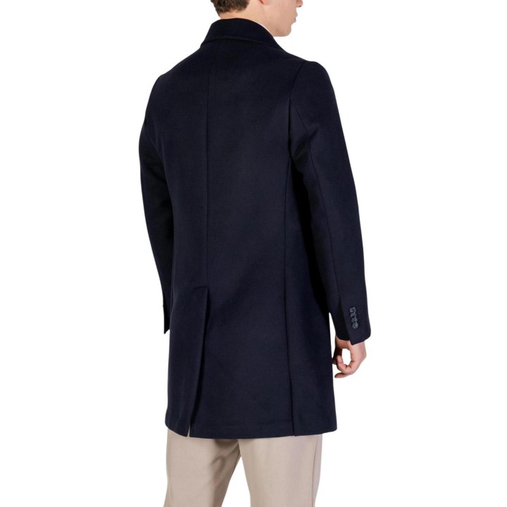 Abrigo de hombre YOS BARONE azul oscuro vista posterior