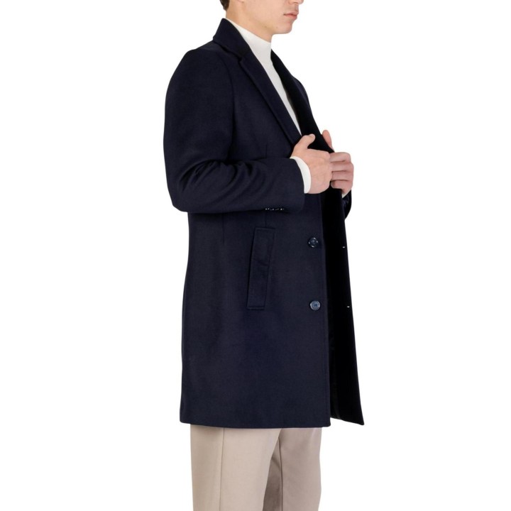 Abrigo de hombre YOS BARONE azul oscuro vista lateral