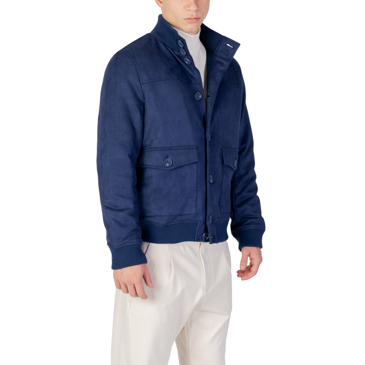 YOS chaqueta de hombre 2751 azul claro de ante vista tres cuartos