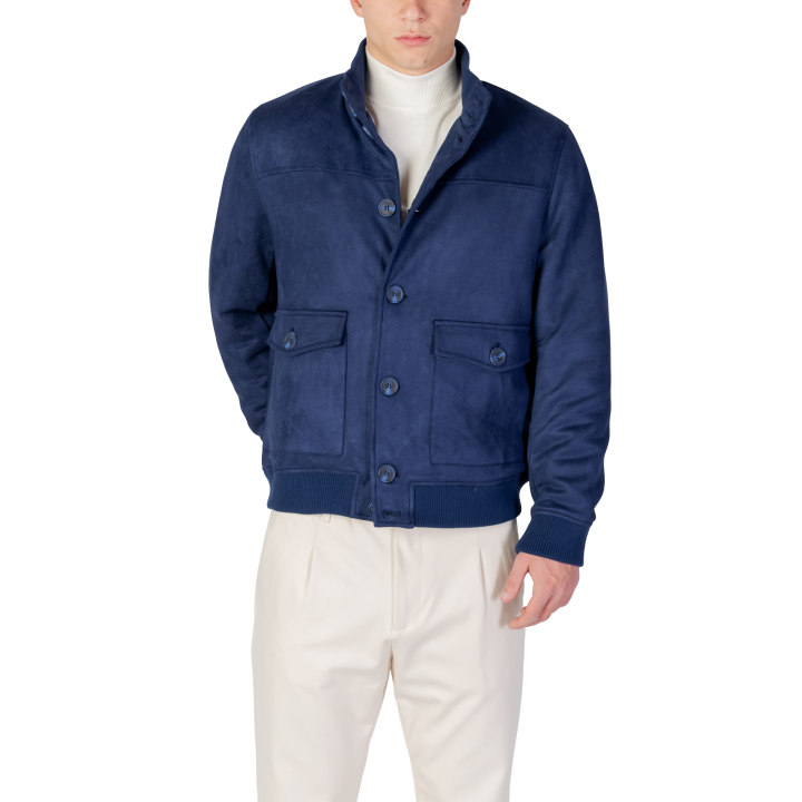 YOS chaqueta de hombre 2751 azul claro de ante vista frontal