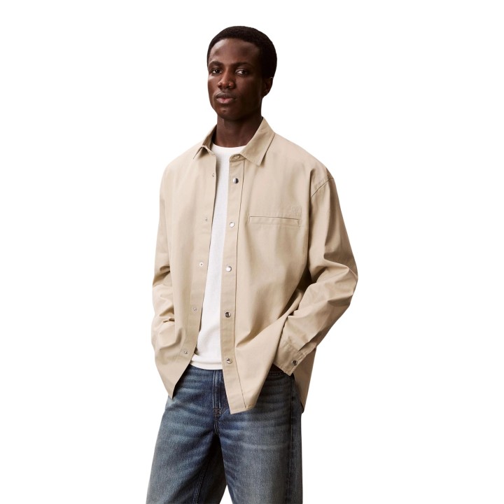 Chaqueta beige Calvin Klein Jeans para hombre LV04RE109G vista frontal de tres cuartos