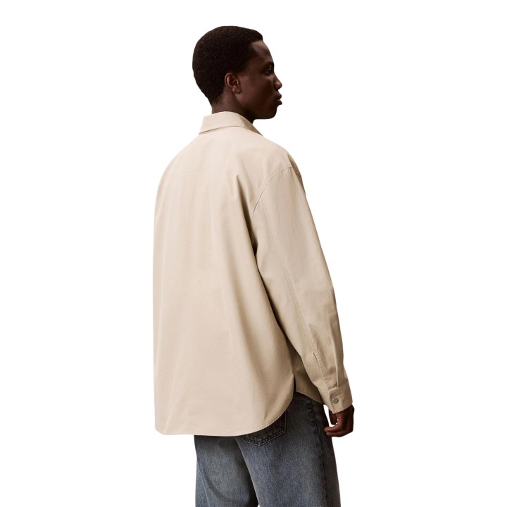 Chaqueta beige Calvin Klein Jeans para hombre LV04RE109G vista posterior de tres cuartos