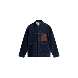 Chaqueta de hombre Tommy Hilfiger Jeans DM0DM22419 en denim oscuro vista frontal
