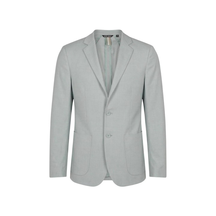 Detalle frontal del blazer verde de hombre Antony Morato Julie Slim Fit