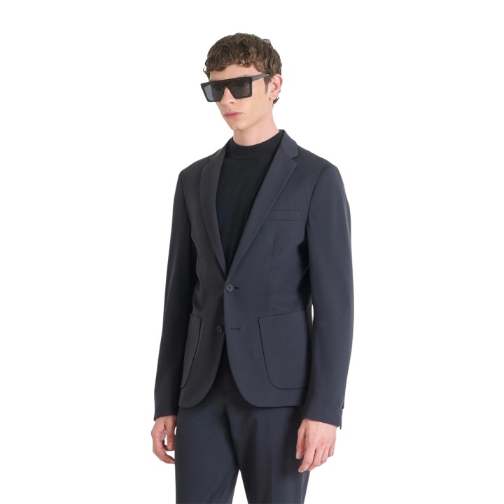 Antony Morato blazer de hombre azul slim vista frontal de tres cuartos