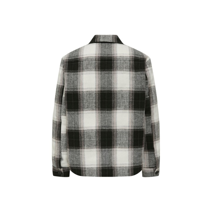 Only & Sons chaqueta overshirt de hombre negra de cuadros vista posterior