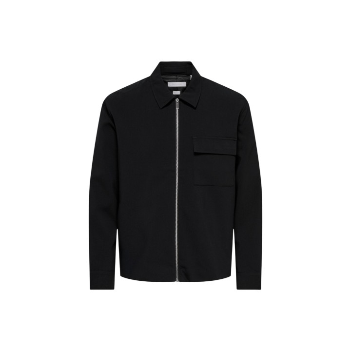 Only & Sons chaqueta de hombre negra Onswill Reg 0292 detalle frontal