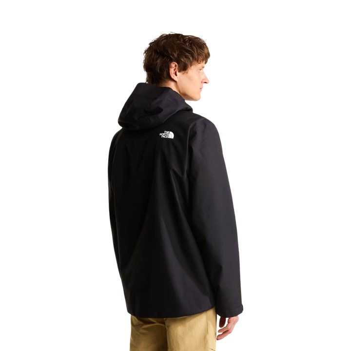 The North Face chaqueta de hombre negra M Quest Tri vista posterior de tres cuartos
