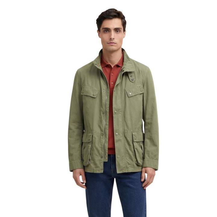 Barbour chaqueta de hombre verde oliva MCA1100 vista frontal
