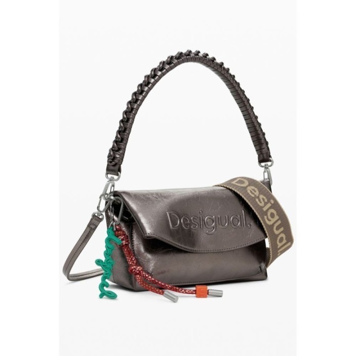 bolso bronce para mujer Desigual de polietileno con logo en relieve