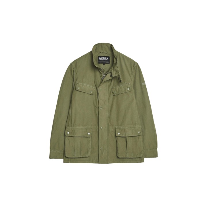 Barbour chaqueta de hombre verde oliva MCA1100 vista frontal