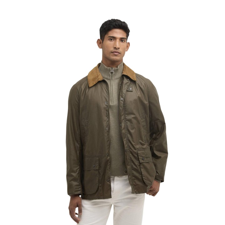 Barbour chaqueta de hombre Lightweight Ashby Wax MWX1377 verde oliva frontal
