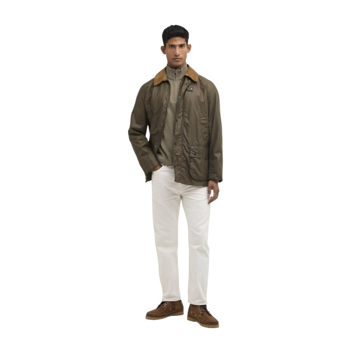 Barbour chaqueta de hombre Lightweight Ashby Wax MWX1377 verde oliva tres cuartos