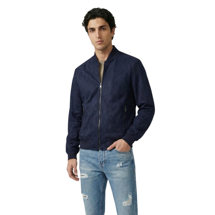 YOS chaqueta bomber azul para hombre P1340006 vista frontal