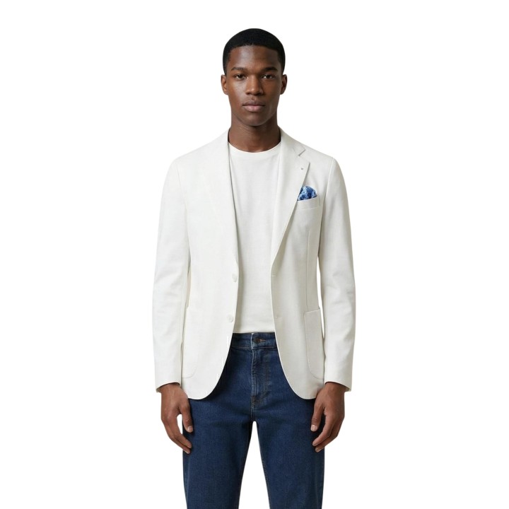 Blazer blanco de hombre YOS LORIS MGK91 vista frontal