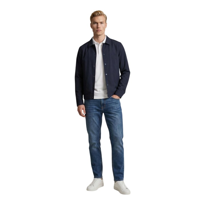 YOS chaqueta de hombre azul HM120 vista de tres cuartos