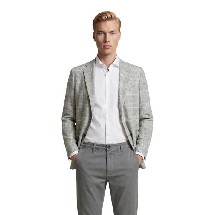 YOS blazer de hombre beige estampado APAMILCARE262GG-16 vista frontal