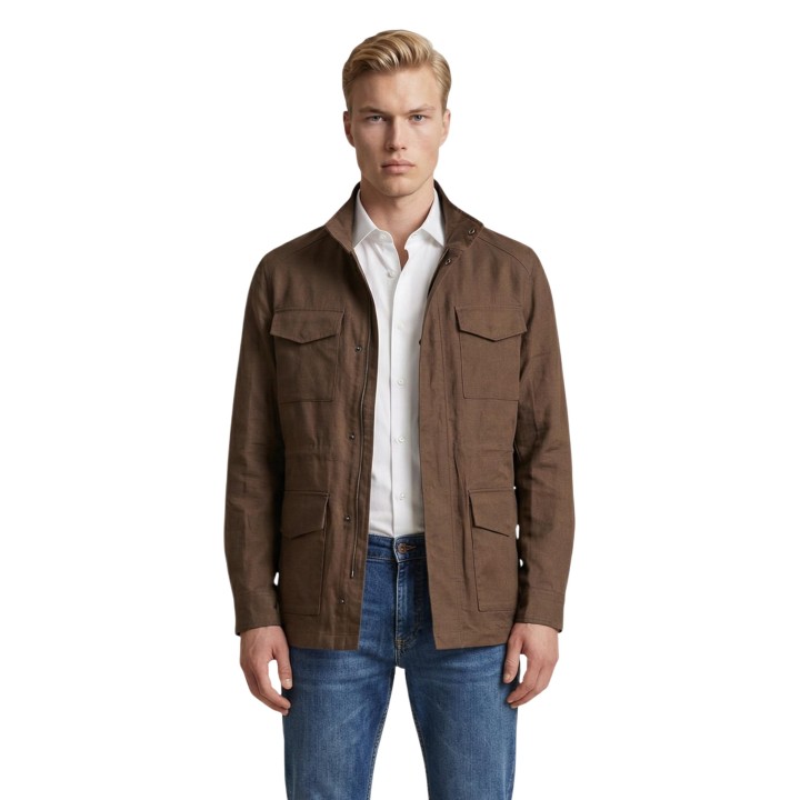 YOS ROSS HM147 chaqueta marrón de hombre vista frontal