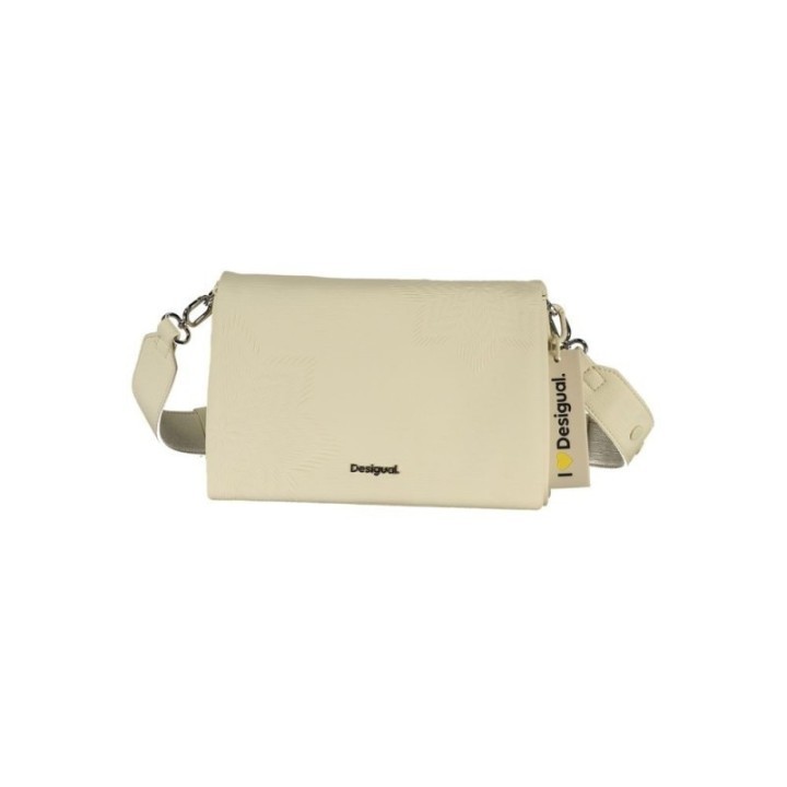 bolso bandolera de polietileno blanco para mujer Desigual vista frontal