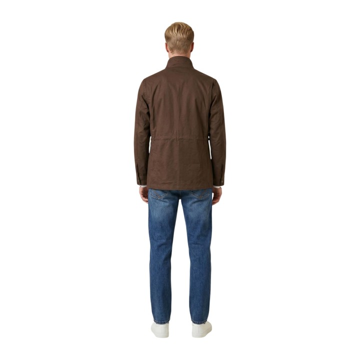 YOS ROSS HM147 chaqueta marrón de hombre vista posterior completa
