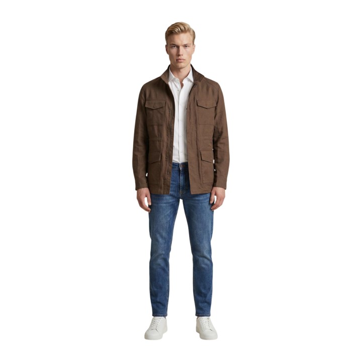 YOS ROSS HM147 chaqueta marrón de hombre vista frontal completa