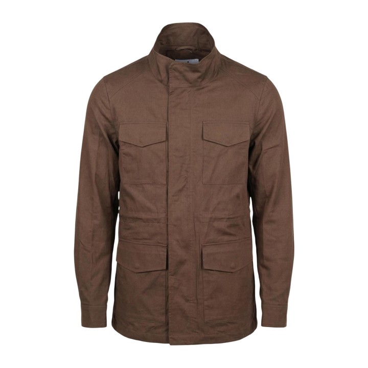 YOS ROSS HM147 chaqueta marrón de hombre detalle frontal
