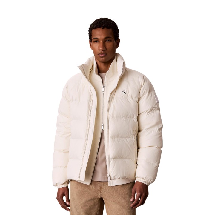 Chaqueta acolchada blanca para hombre Calvin Klein Jeans vista frontal