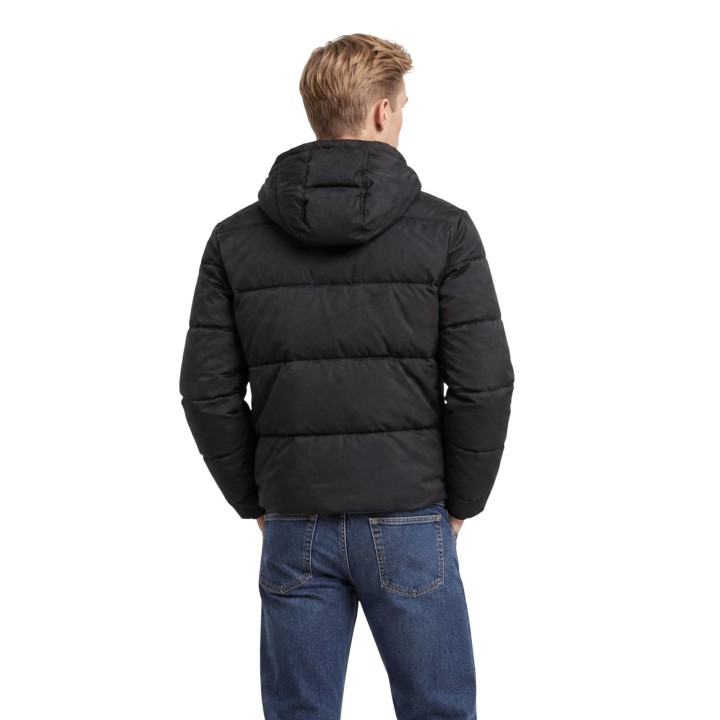 Chaqueta acolchada Guess para hombre en negro efecto ante vista posterior