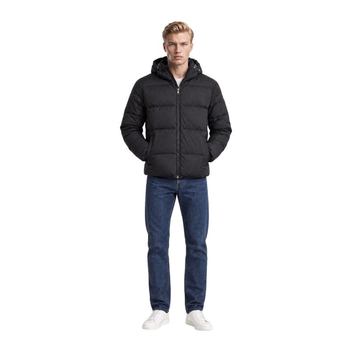 Chaqueta acolchada Guess para hombre en negro efecto ante vista frontal